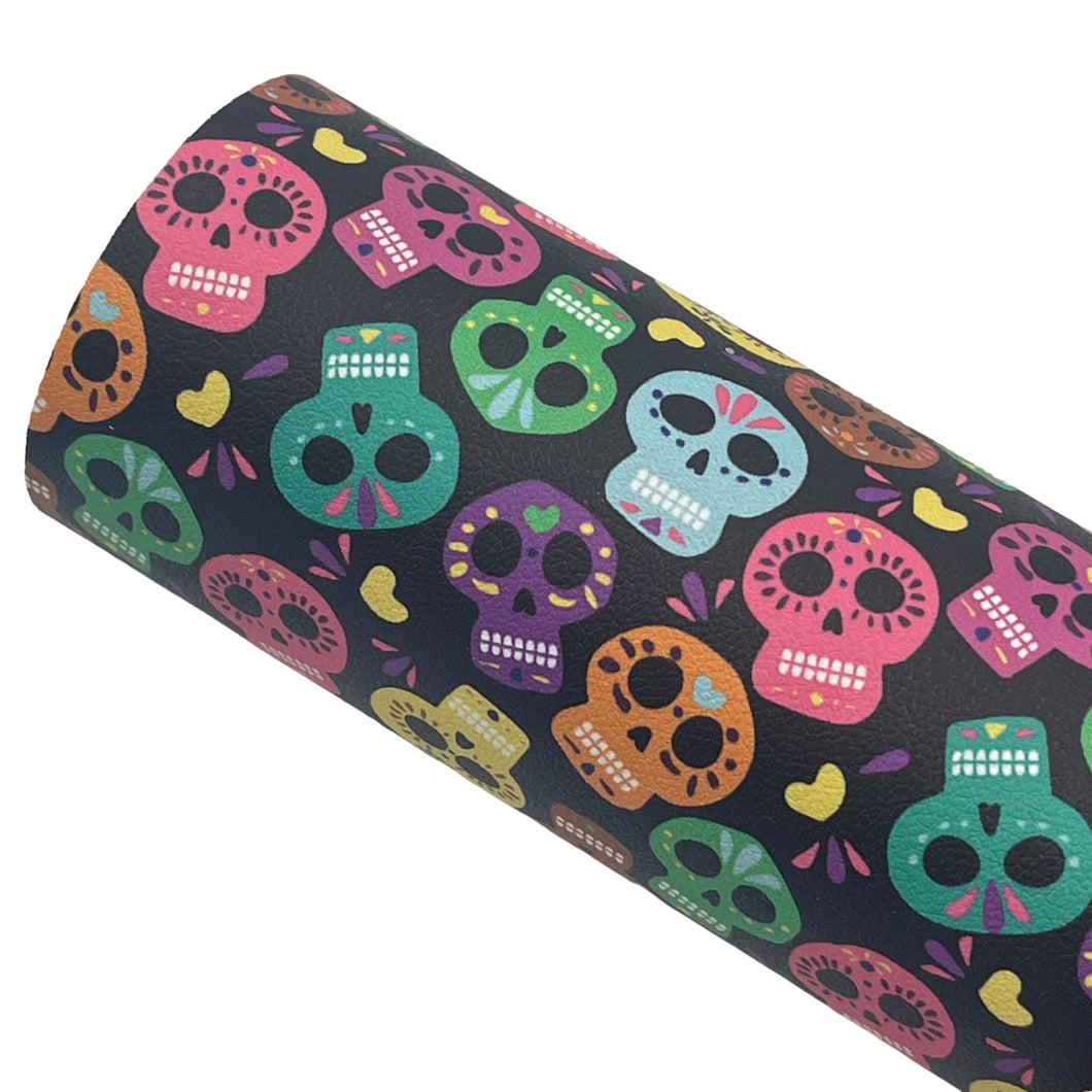 DAY OF THE DEAD - Custom Printed Smooth Faux Leather
