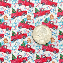 Load image into Gallery viewer, CHRISTMAS TRUCKS - Custom Printed Faux Leather
