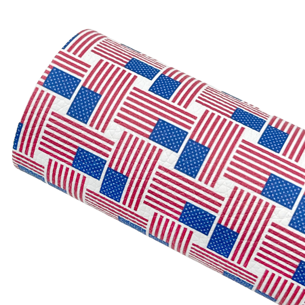 AMERICAN FLAGS - Custom Printed Faux Leather