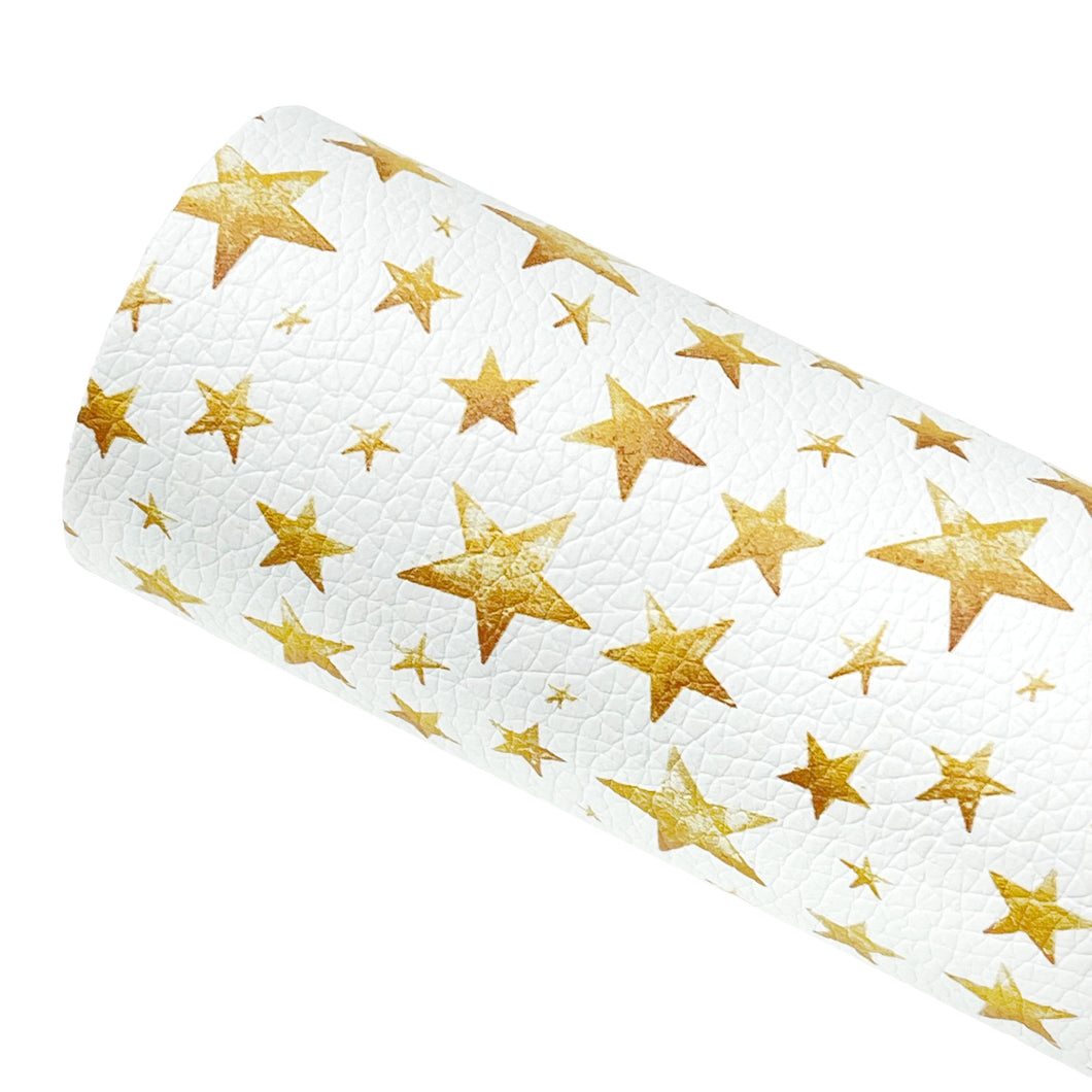 GOLDEN STARS - Custom Printed Faux Faux Leather