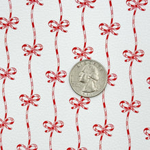 Load image into Gallery viewer, PEPPERMINT BOWS - Custom Printed Faux Leather
