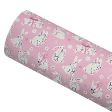 Load image into Gallery viewer, CUTE PINK BUNNIES - Custom Printed Smooth Faux Leather
