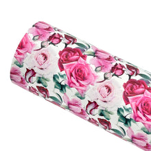 Load image into Gallery viewer, ROSES IN BLOOM - Custom Printed Smooth Faux Leather
