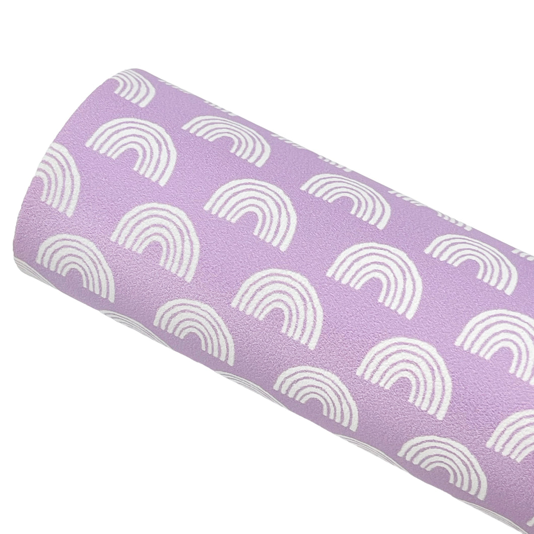 LAVENDER RAINBOW RHAPSODY - Custom Printed Smooth Faux Leather