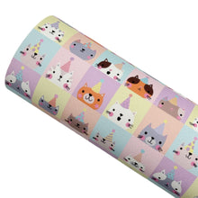 Load image into Gallery viewer, CAT PARTY - Custom Printed Smooth Faux Leather
