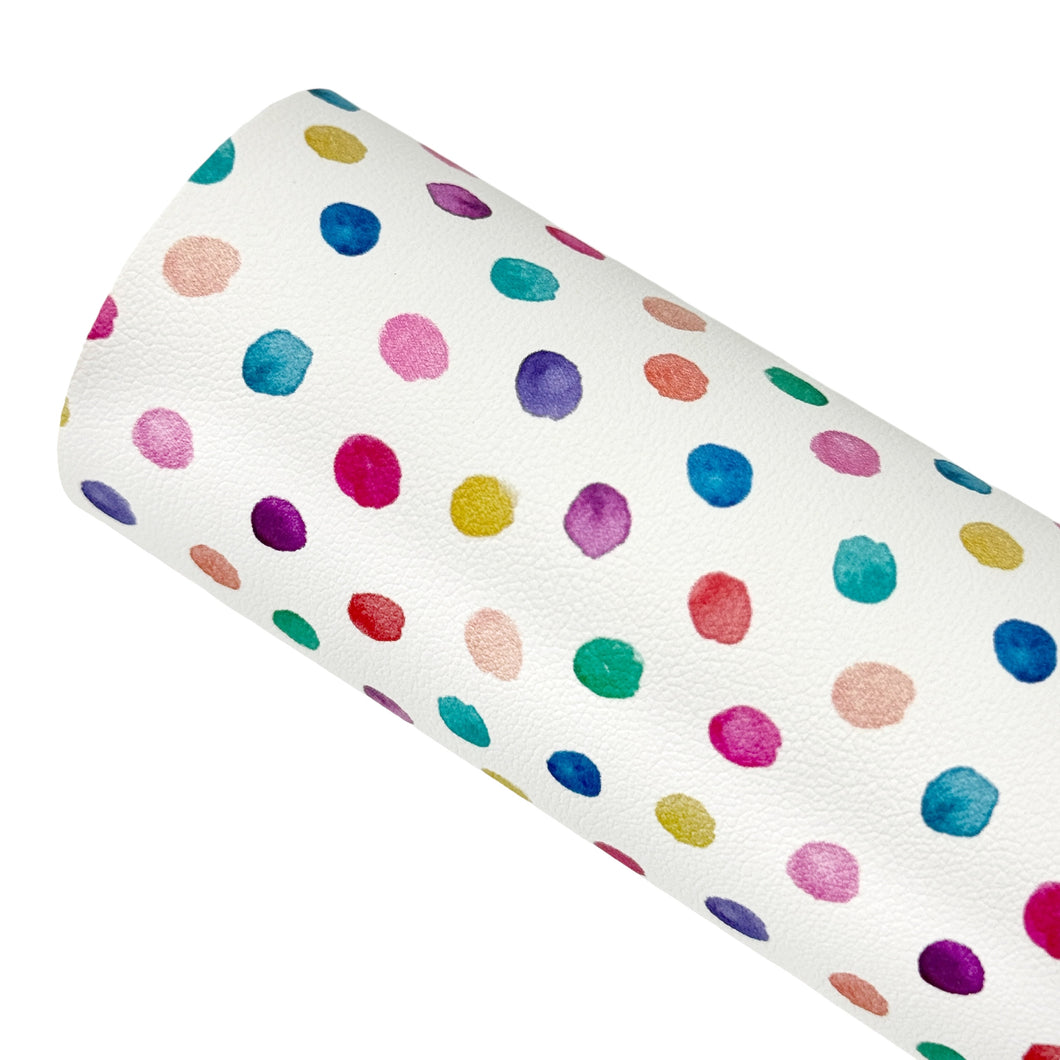 COLORFUL CONFETTI - Custom Printed Smooth Faux Leather