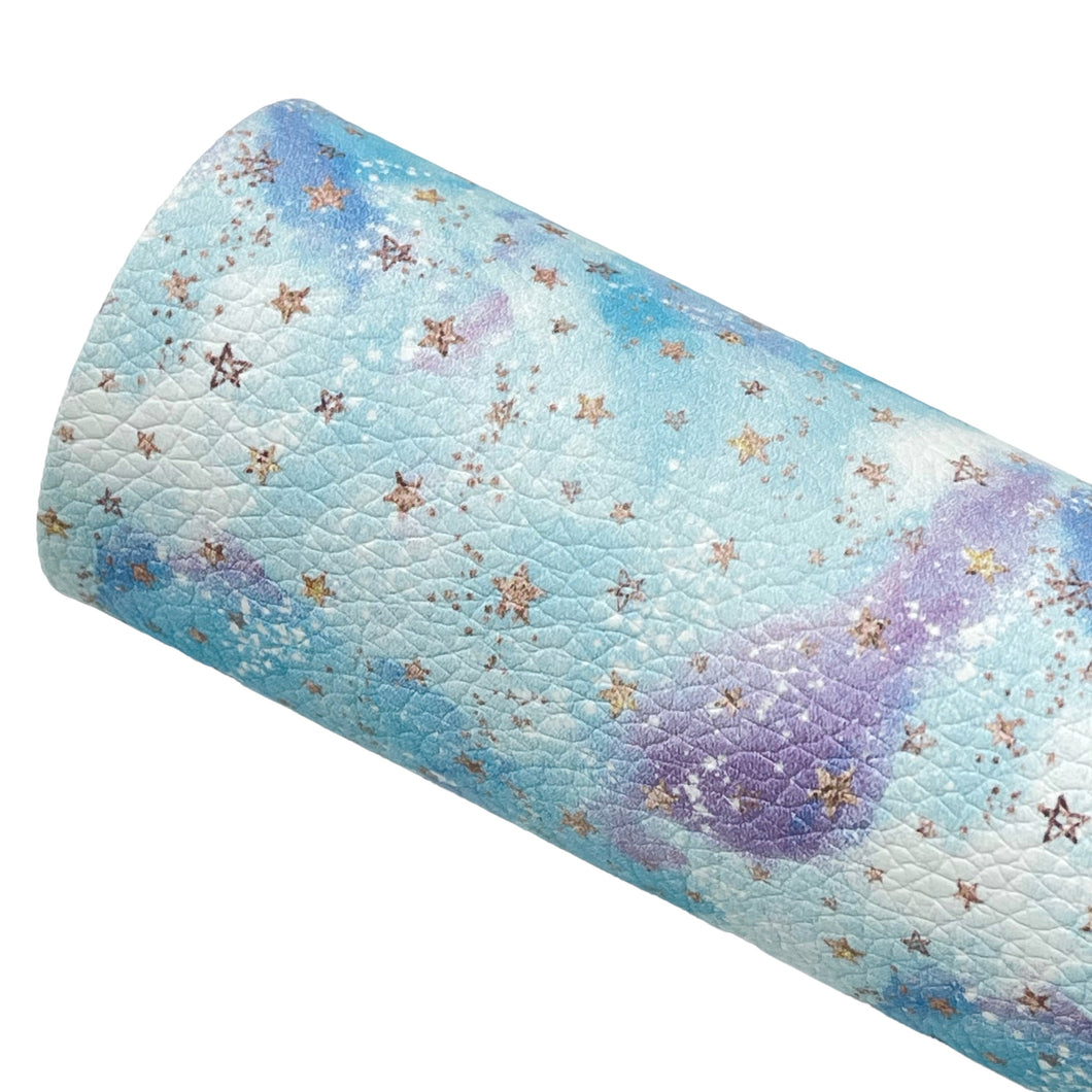 BLUE STARRY SKY - Custom Printed Faux Leather