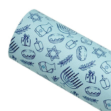 Load image into Gallery viewer, HAPPY HANUKKAH - Custom Printed Smooth Faux Leather
