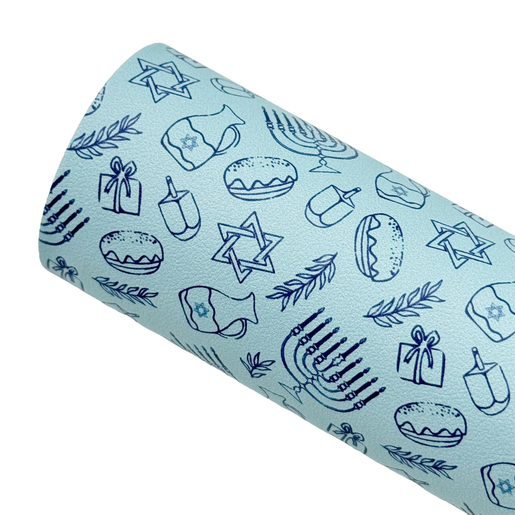 HAPPY HANUKKAH - Custom Printed Smooth Faux Leather