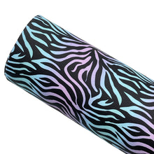 Load image into Gallery viewer, OMBRE ZEBRA STRIPES - Custom Printed Smooth Faux Leather
