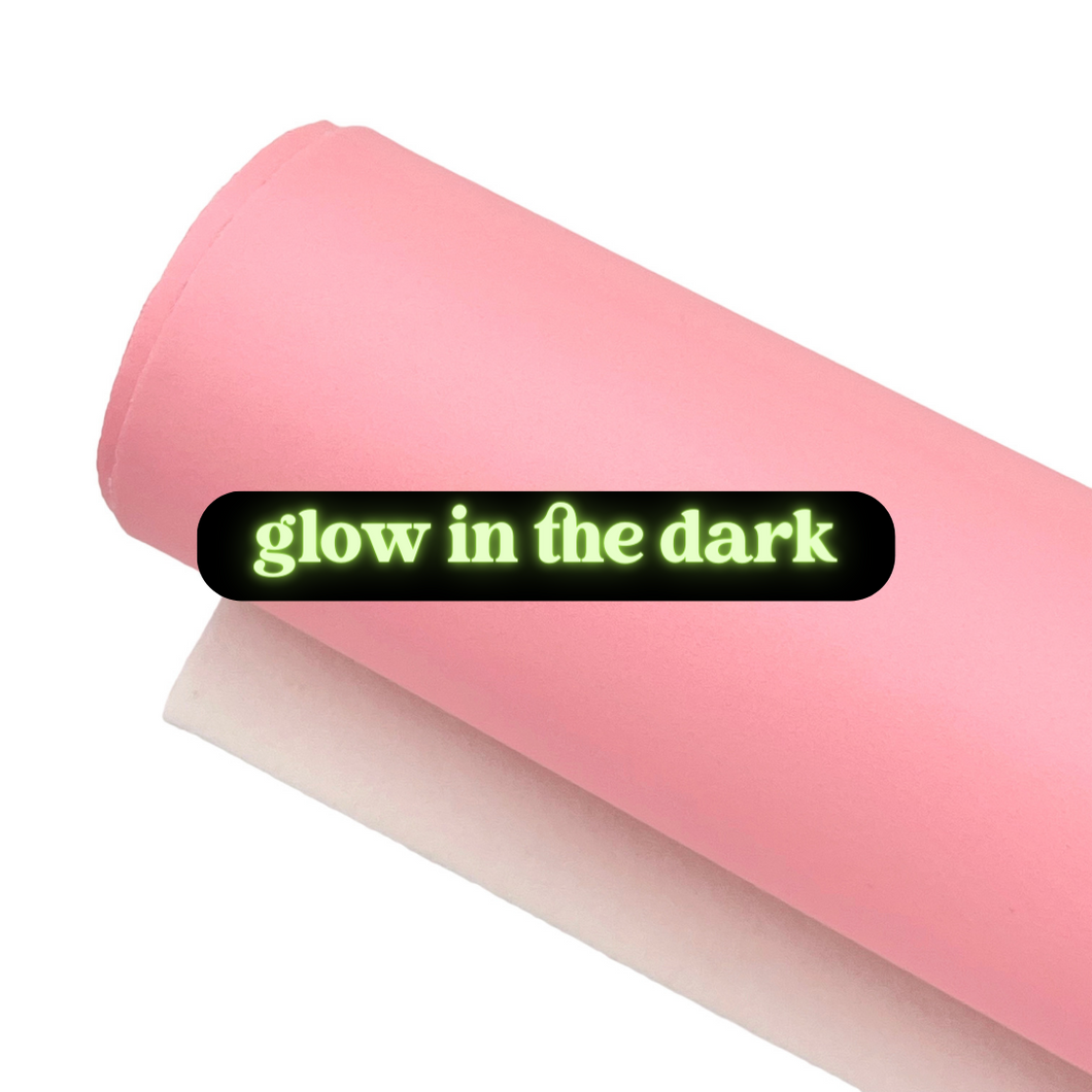 LIGHT PINK GLOW - Glow In The Dark Faux Leather