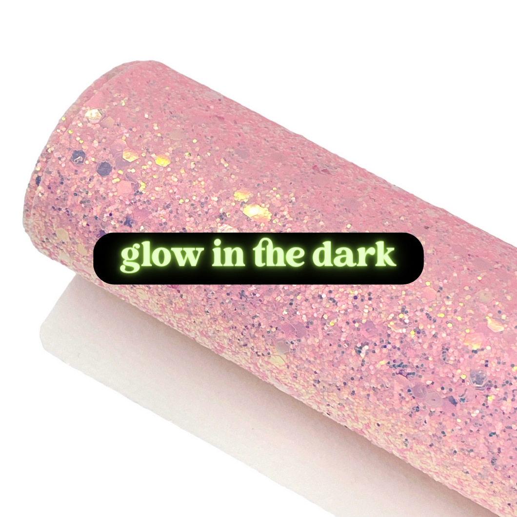 LIGHT PINK - Glow in the Dark Chunky Glitter