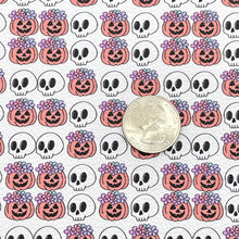 Load image into Gallery viewer, PUMPKINS &amp; SKULLS - Custom Printed Faux Leather
