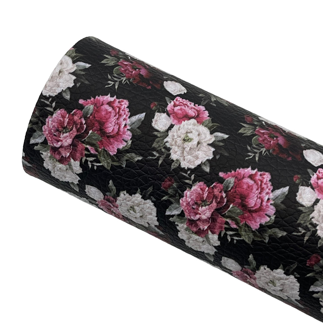 MORTICIA FLORAL - Custom Printed Faux Leather