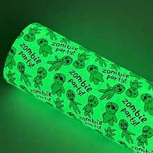 Load image into Gallery viewer, GLOW IN THE DARK ZOMBIE PARTY - Custom Printed Glow Faux Leather
