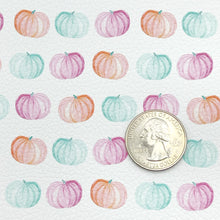 Load image into Gallery viewer, WATERCOLOR PUMPKINS - Custom Printed Faux Leather
