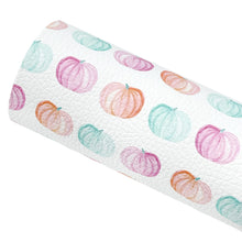 Load image into Gallery viewer, WATERCOLOR PUMPKINS - Custom Printed Faux Leather
