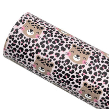 Load image into Gallery viewer, CUTE LEOPARD - Custom Printed Smooth Faux Leather
