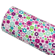 Load image into Gallery viewer, FLOWER POWER - Custom Printed Smooth Faux Leather
