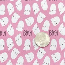 Load image into Gallery viewer, CUTE PINK GHOSTS(Non-Glow) - Custom Printed Faux Leather
