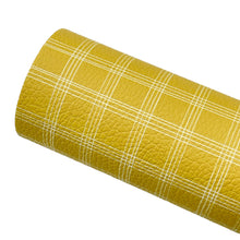 Load image into Gallery viewer, MUSTARD PLAID - Custom Printed Faux Leather
