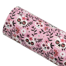 Load image into Gallery viewer, SUGAR SKULLS - Custom Printed Smooth Faux Leather
