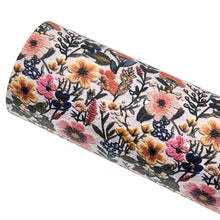Load image into Gallery viewer, FLORAL EMBROIDERY - Custom Printed Faux Leather
