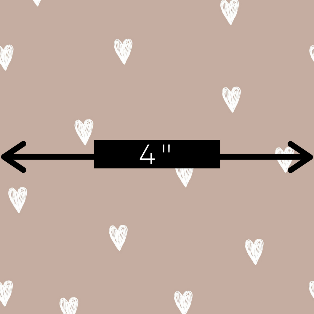 MOCHA HEARTS - Custom Printed Fabric