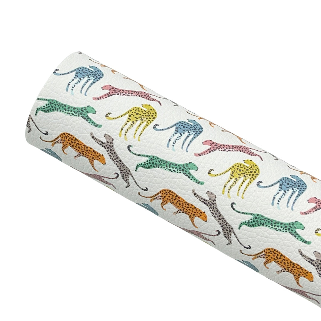 COLORFUL CHEETAHS - Custom Printed Leather