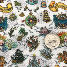 Load image into Gallery viewer, TREASURE MAP -  Custom Printed Bullet Liverpool Fabric
