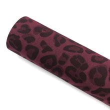 Load image into Gallery viewer, MAROON LEOPARD PRINT - Faux Suede
