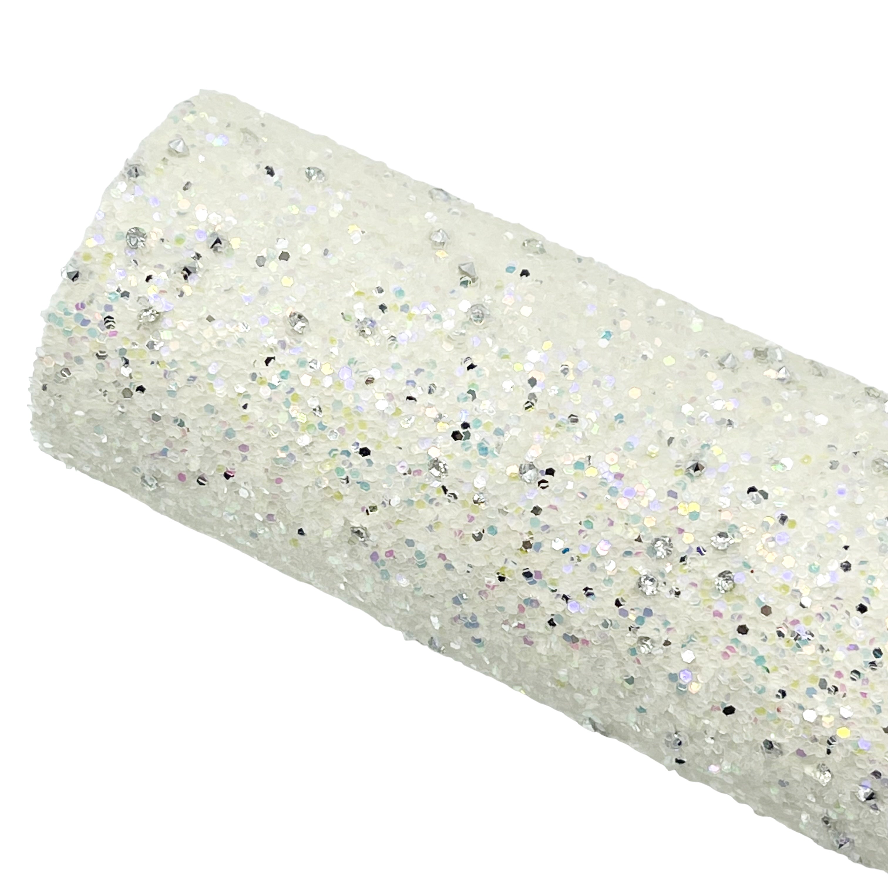 WHITE STUDDED - Chunky Glitter