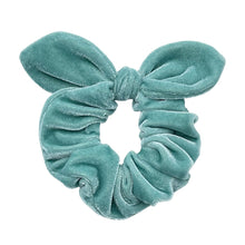 Load image into Gallery viewer, LIGHT TEAL VELVET - Bunny Ear Scrunchie
