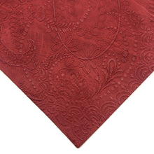 Load image into Gallery viewer, DARK RED EMBOSSED LACE APPLIQUE - Faux Leather
