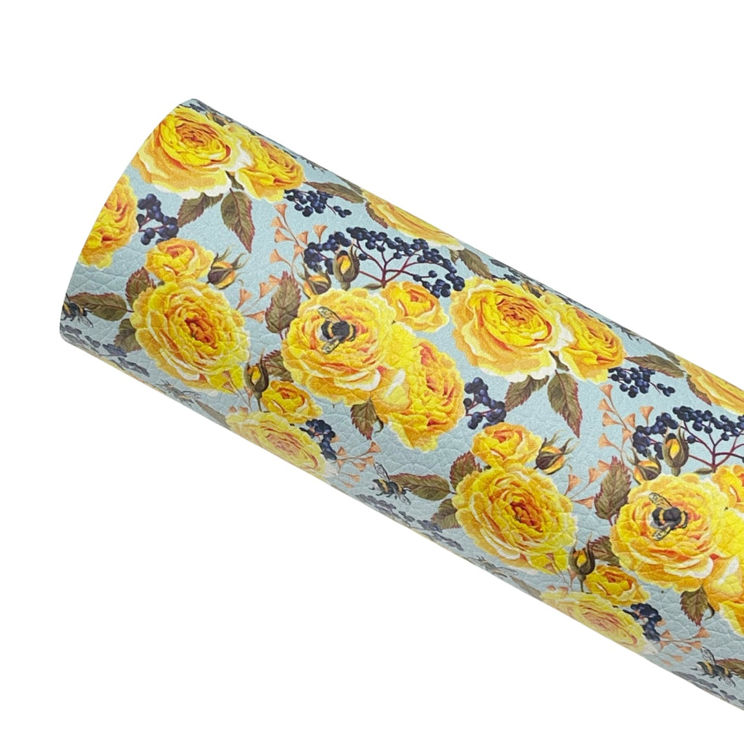 GOLDEN ROSES - Custom Printed Leather