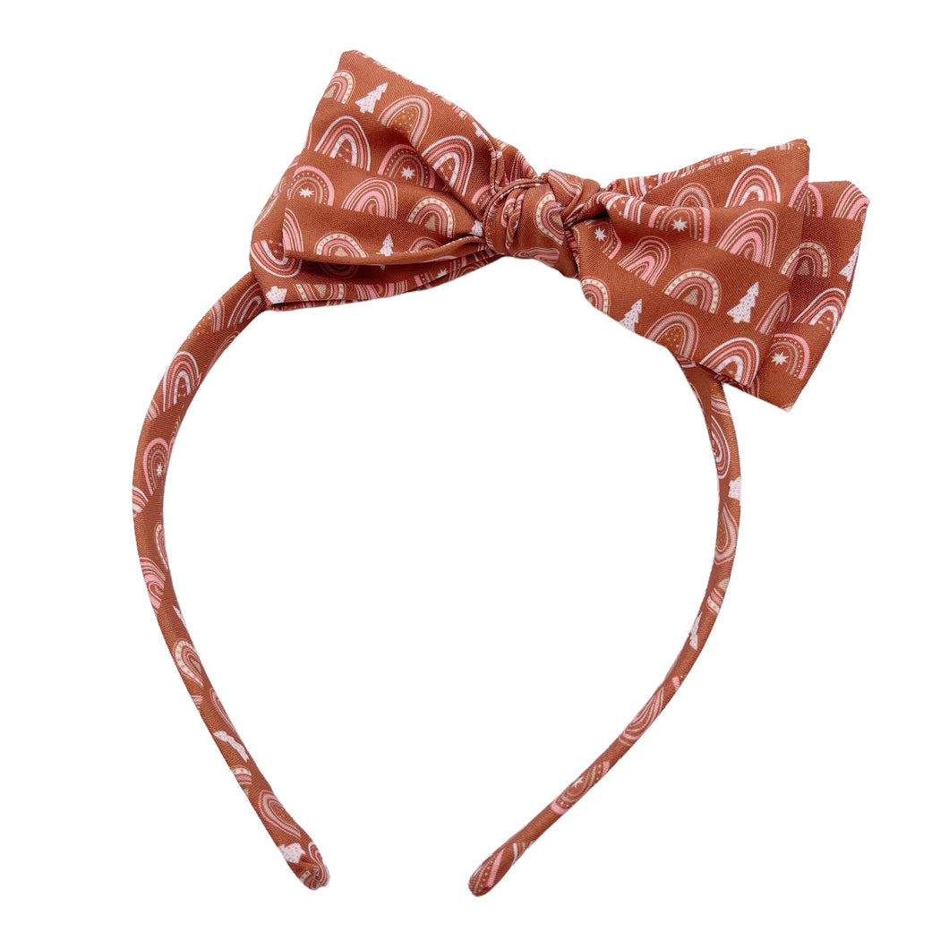 RAINBOW CHEER - Printed Bow Headband