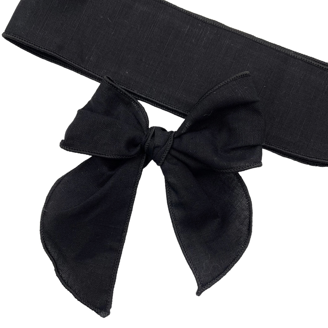 BLACK LINEN - Solid Bow Strip