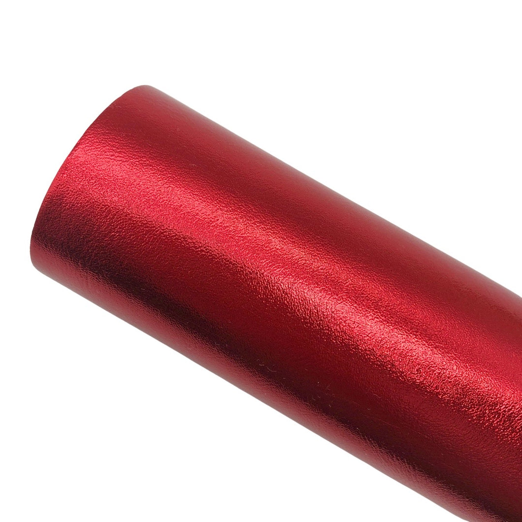 METALLIC RED - Smooth Faux Leather