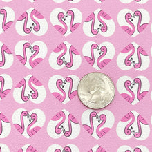 Load image into Gallery viewer, FLAMINGOS IN LOVE - Custom Printed Faux Leather
