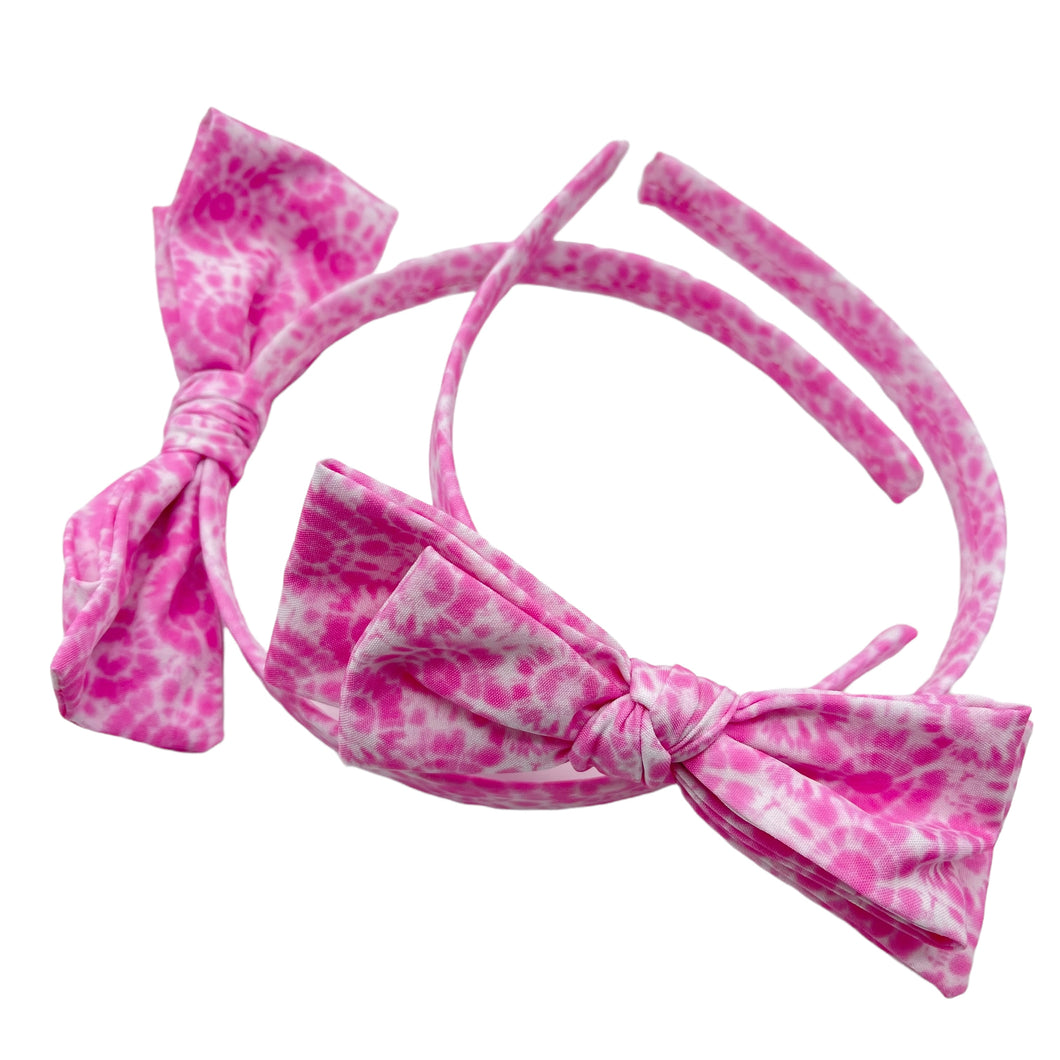 PINK TIE DYE - Printed Bow Headband