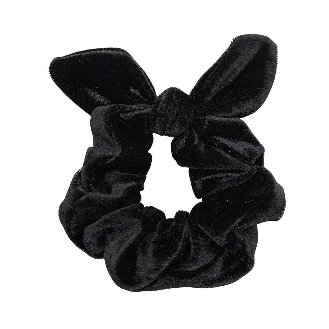 BLACK VELVET - Bunny Ear Scrunchie