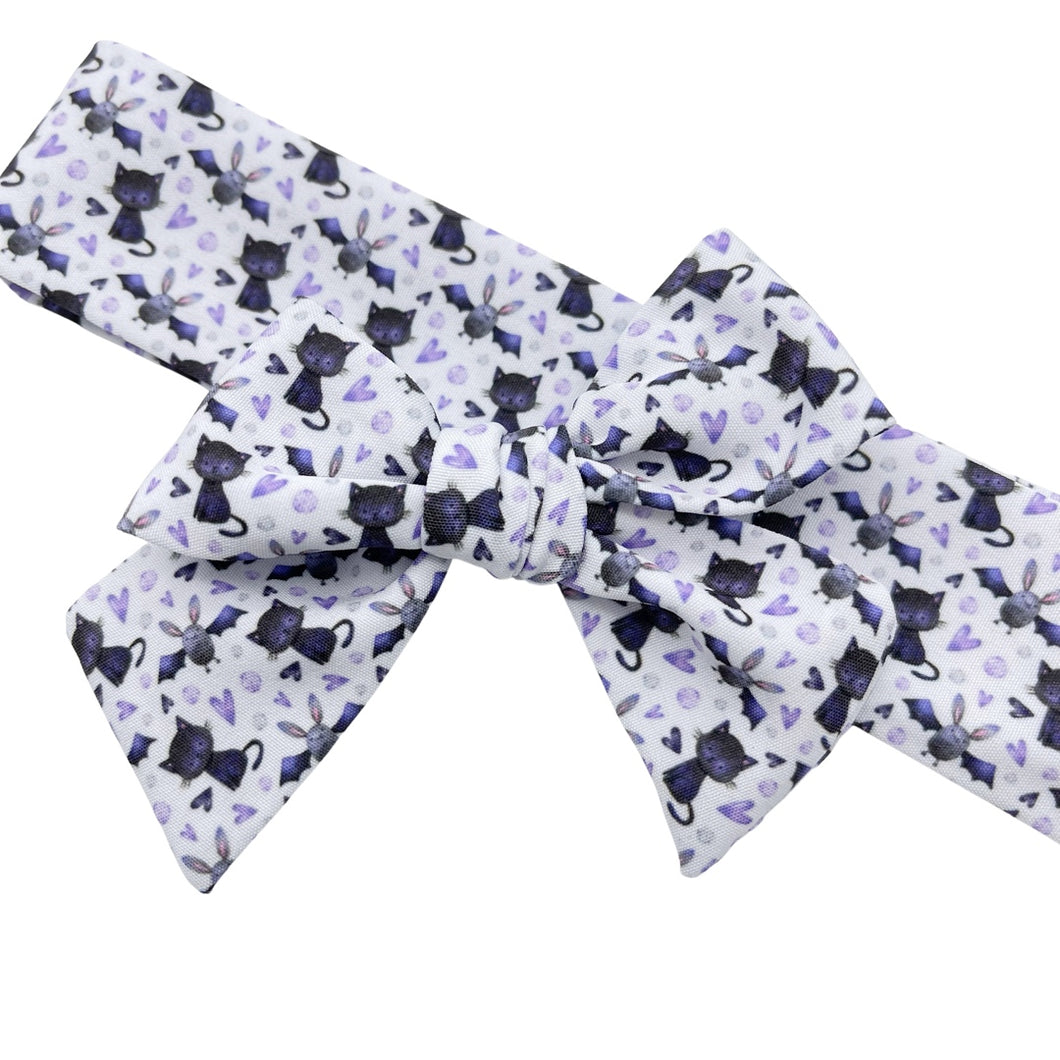 CUTE BATS & CATS - Printed Bow Strip