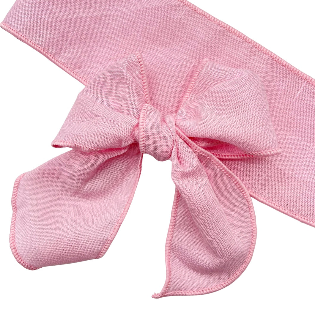 LIGHT PINK LINEN - Solid Bow Strip