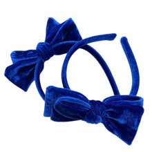 Load image into Gallery viewer, ROYAL BLUE VELVET - Bow Headband
