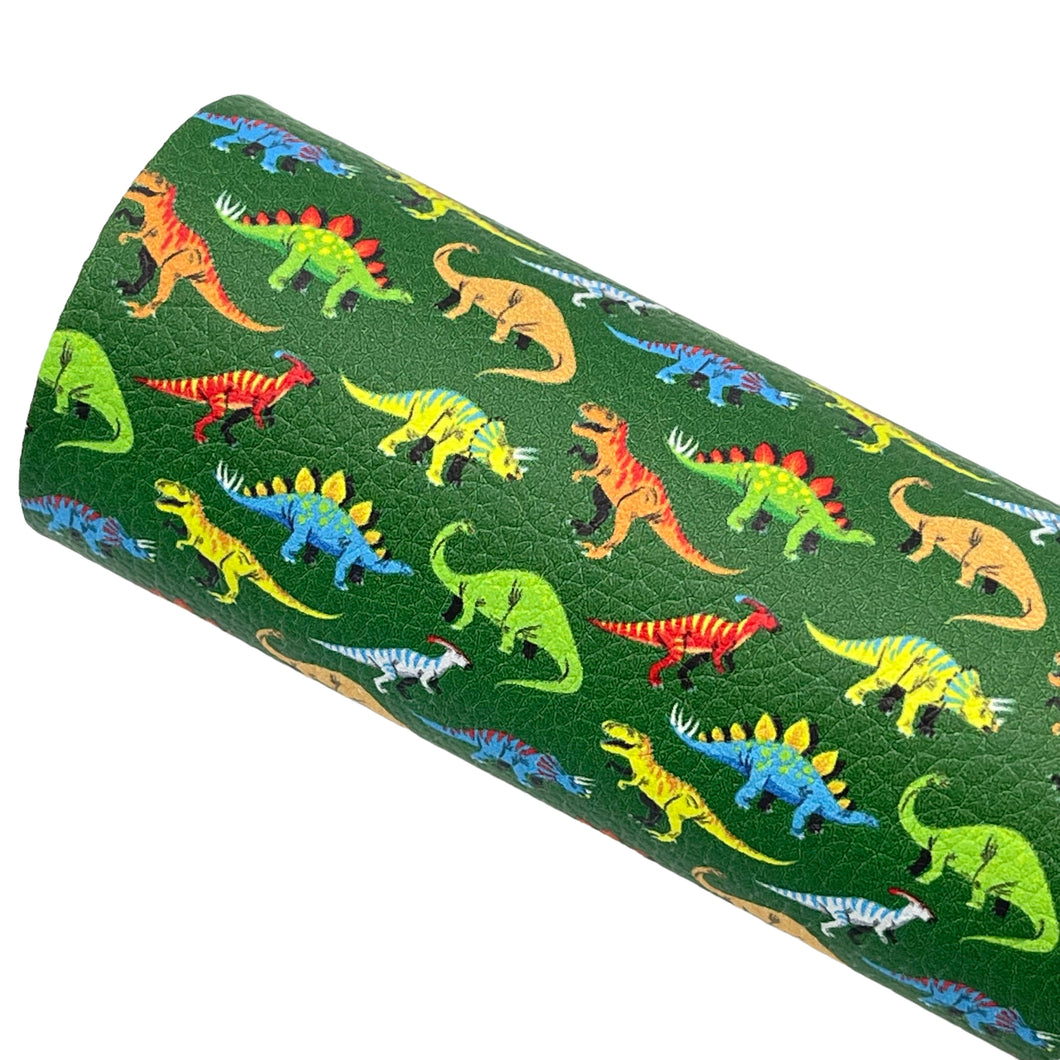 MIGHTY DINOS - Custom Printed Faux Leather