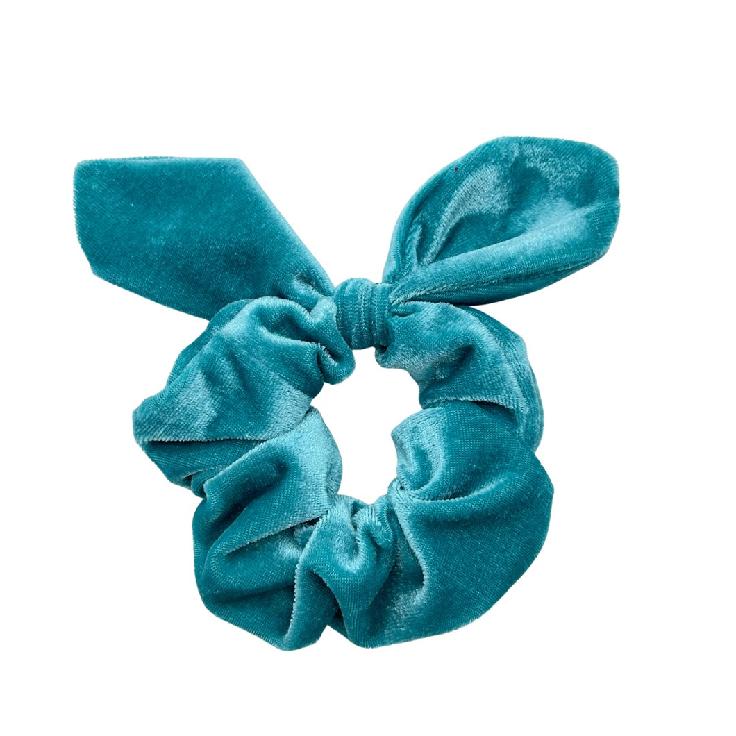 BERMUDA BLUE VELVET - Bunny Ear Scrunchie
