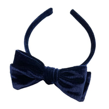 Load image into Gallery viewer, NAVY BLUE VELVET - Bow Headband
