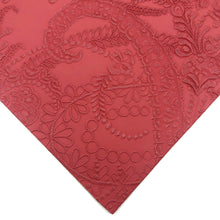 Load image into Gallery viewer, RED EMBOSSED LACE APPLIQUE - Faux Leather
