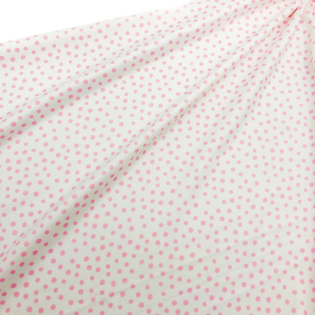 PINK MINI DOTS -  Custom Printed Double Brushed Poly
