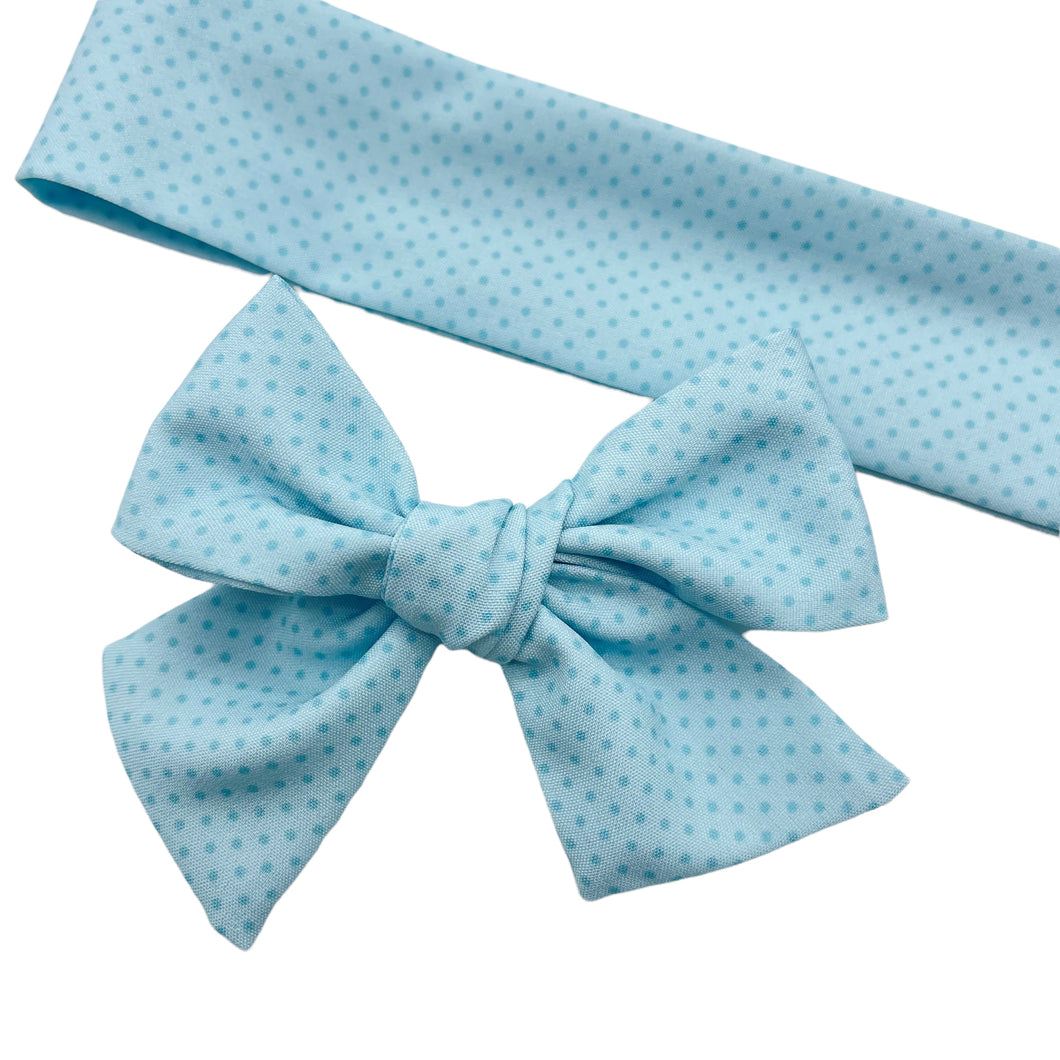 BLUE SWISS DOTS - Printed Serenity Bow Strip